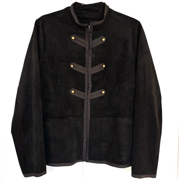 Velvet by Graham & Spencer Everly Faux Suede Jacket Vintage Military Style Sz M - Picture 1 of 9